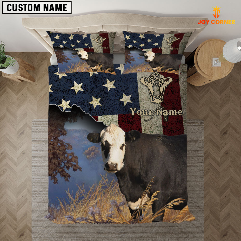 Black Hereford America Customized Name 3D Bedding Set