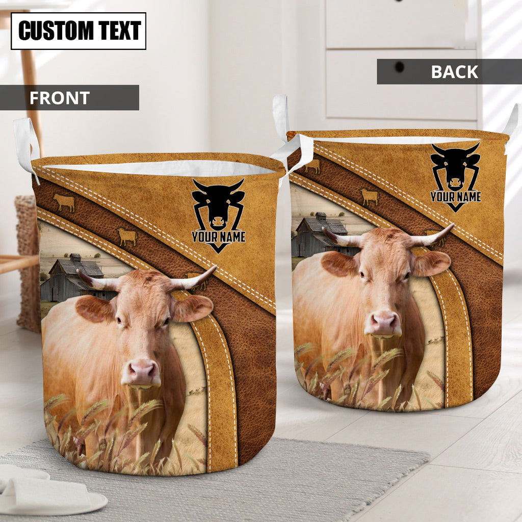 Gelbvieh Cattle Brown Custom Name Basket