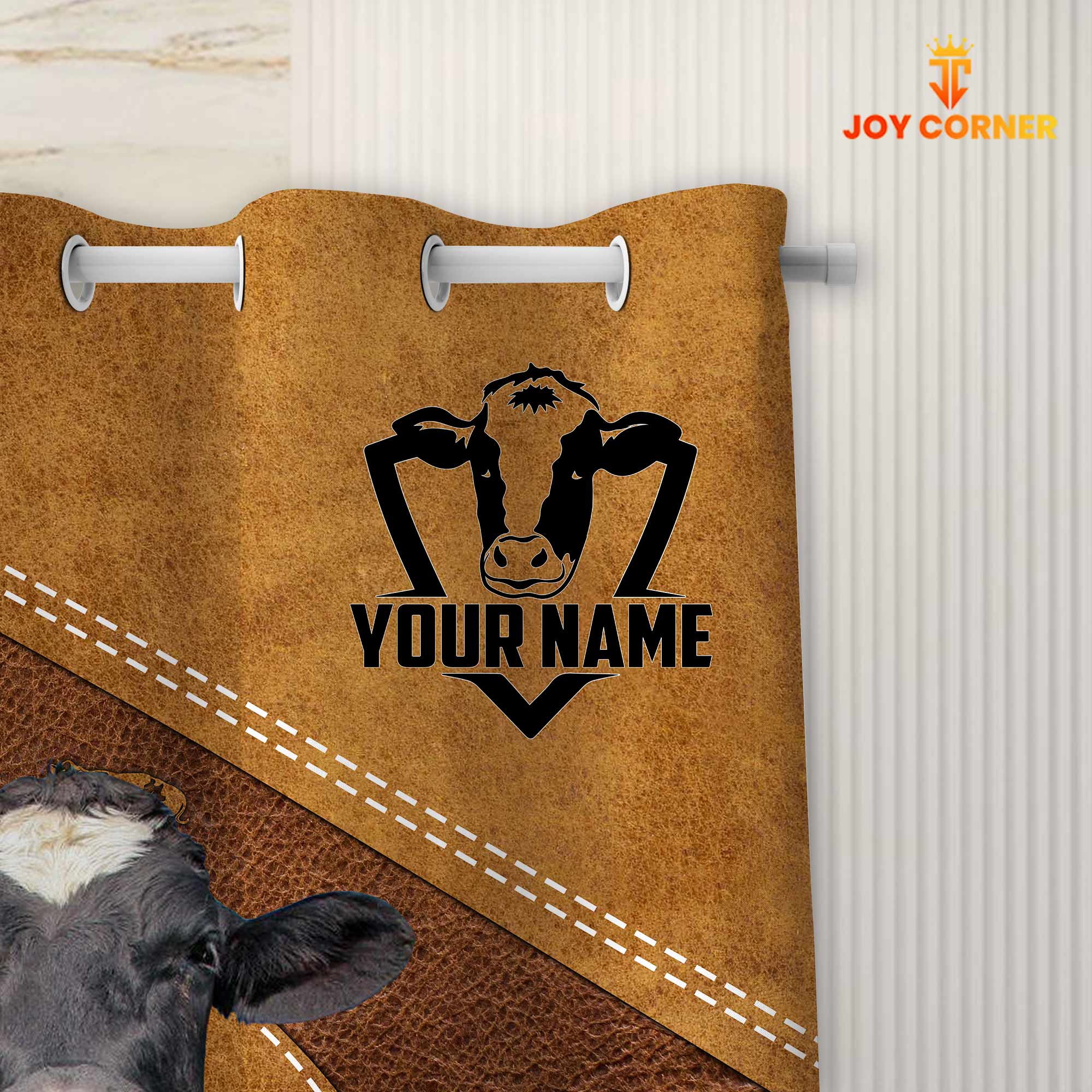 Custom Name Holstein Pattern Shower Curtain