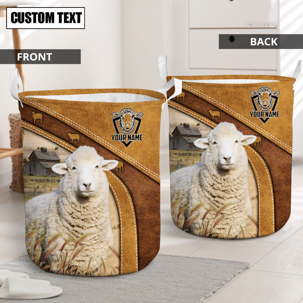 Sheep Brown Custom Name Basket