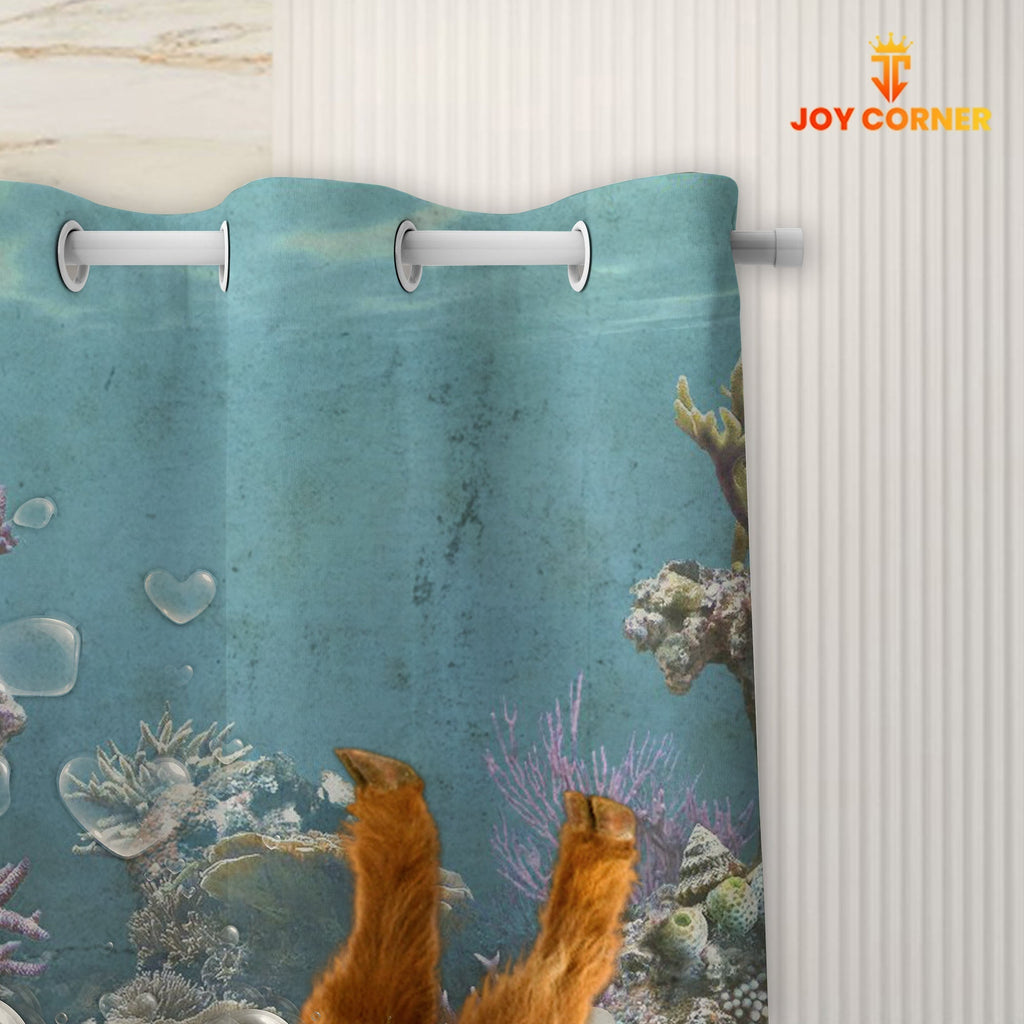 Highland Cattle Taking Shower Under The Sea 3D Shower Curtain