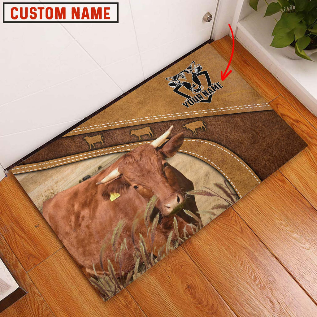 Irish Dexter Personalized - Welcome Brown Doormat