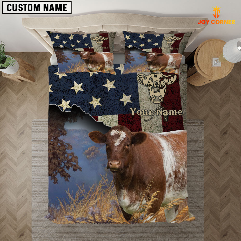 Shorthorn America Customized Name 3D Bedding Set
