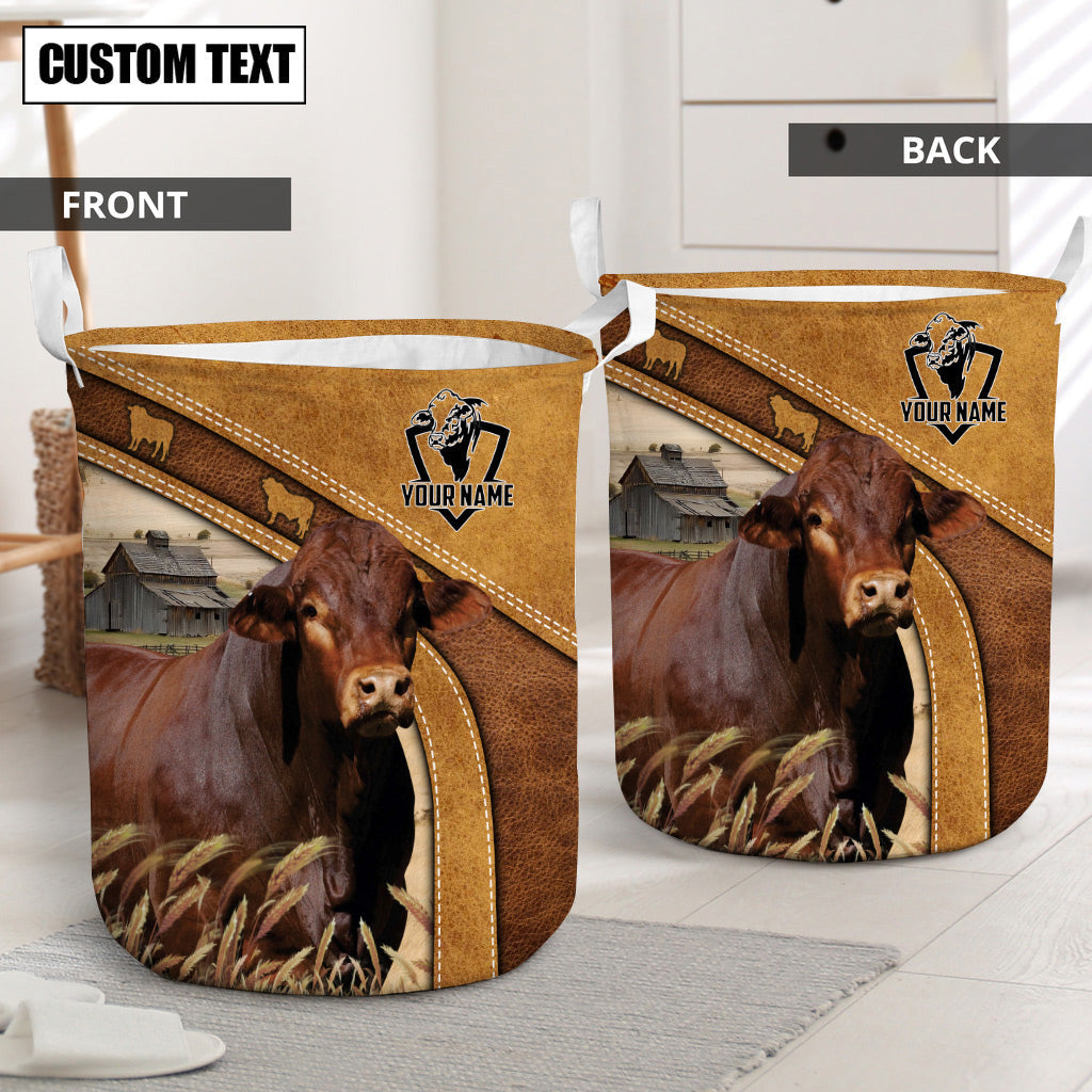 Beefmaster Cattle Brown Custom Name Basket