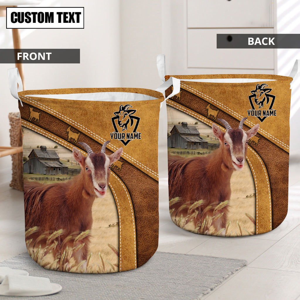 Goat Brown Custom Name Basket