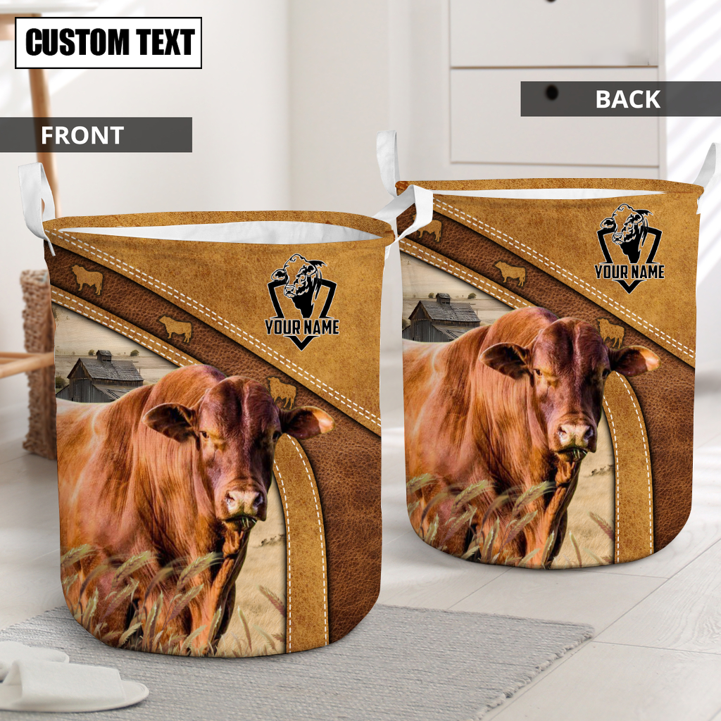 Santa Gertrudis Cattle Brown Custom Name Basket