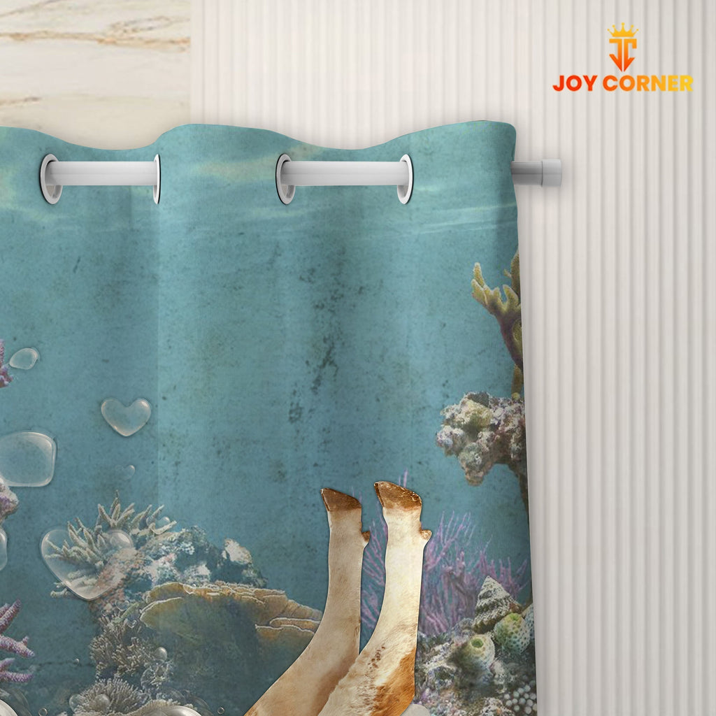 Simmental Taking Shower Under The Sea 3D Shower Curtain