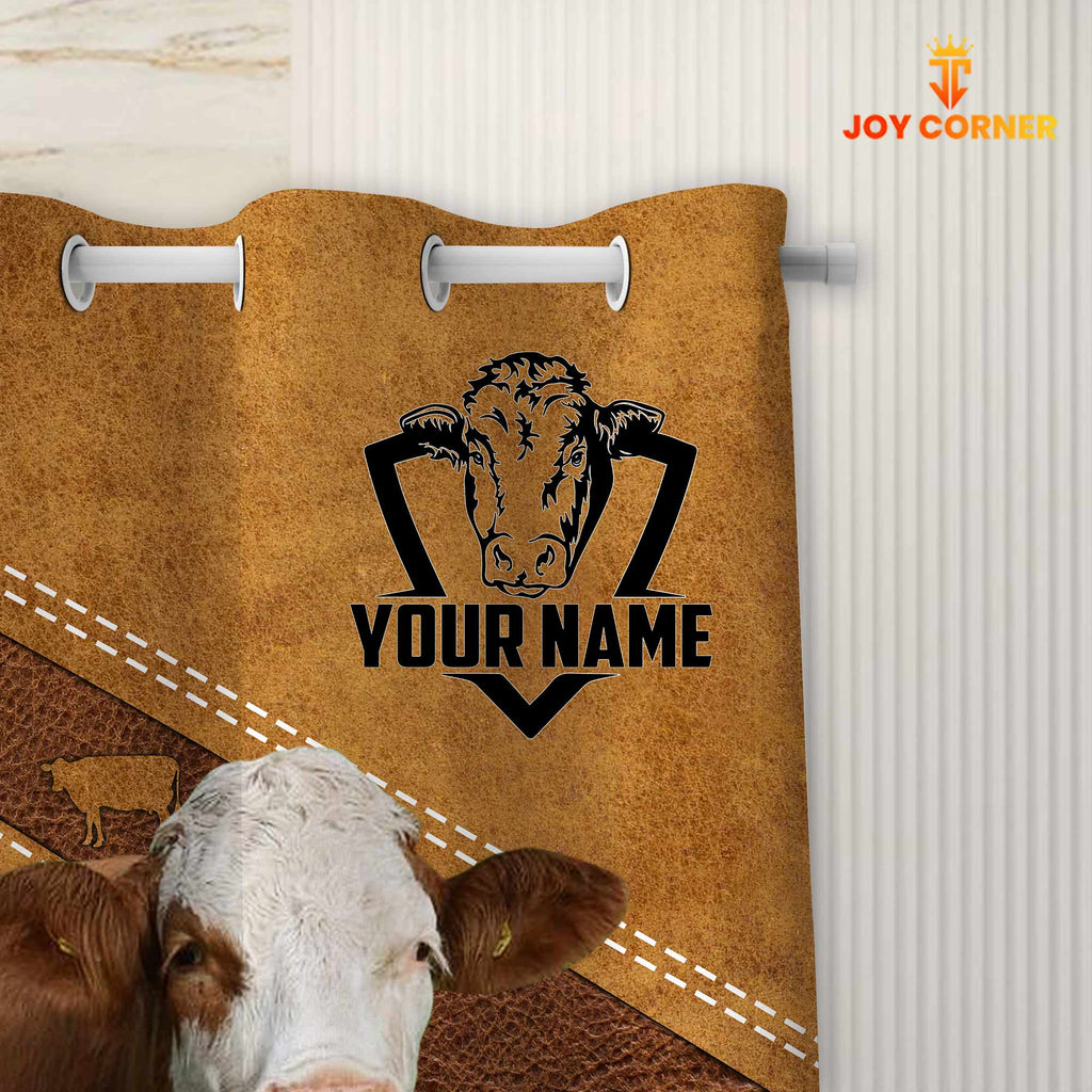 Custom Name Simmental Pattern Shower Curtain
