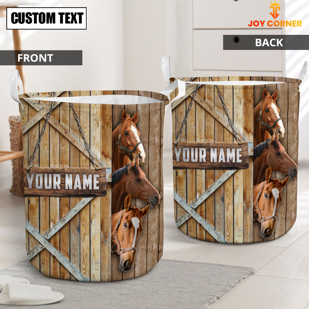 Horse Barn Custom Name Laundry Basket