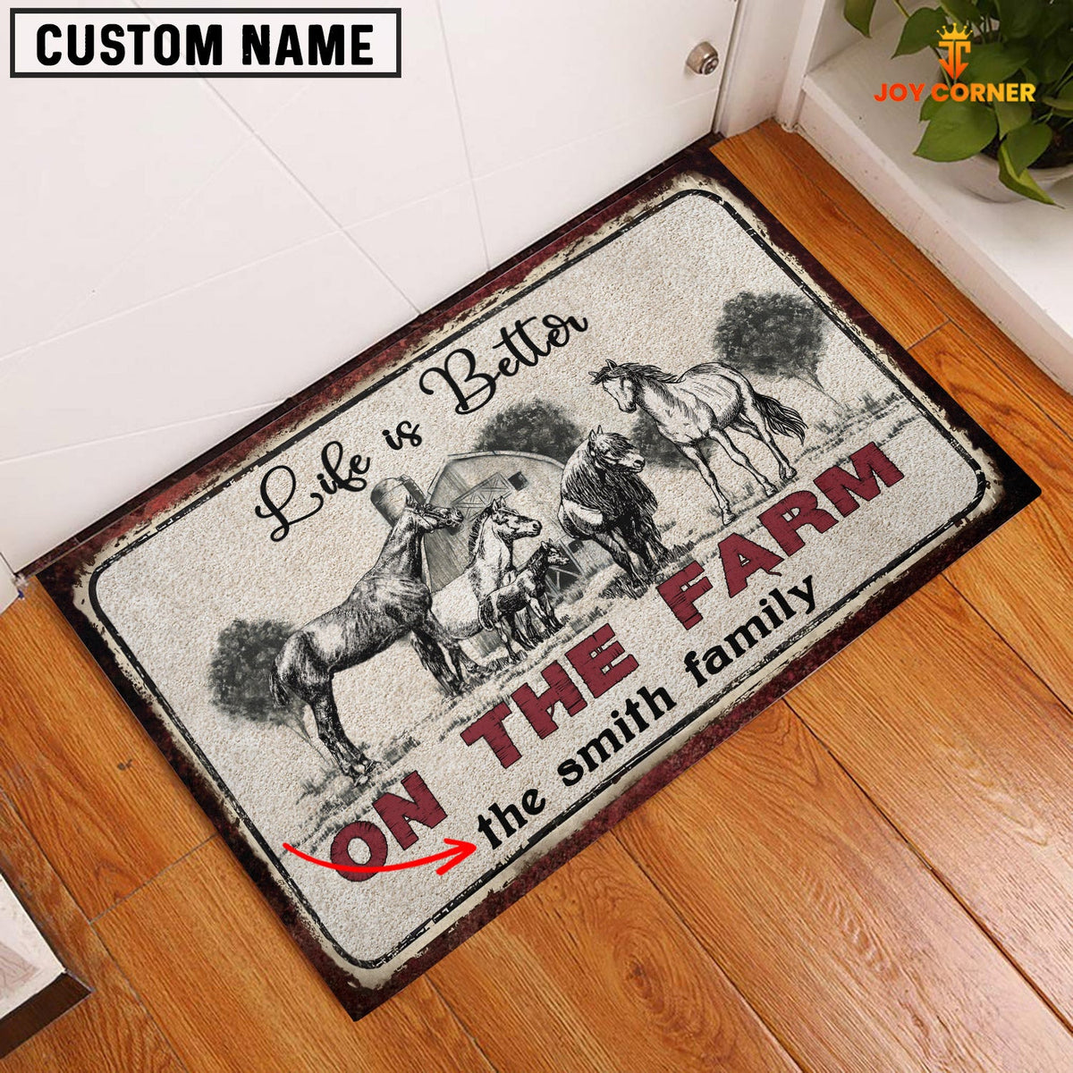 Horse Life is Better Custom Name Doormat