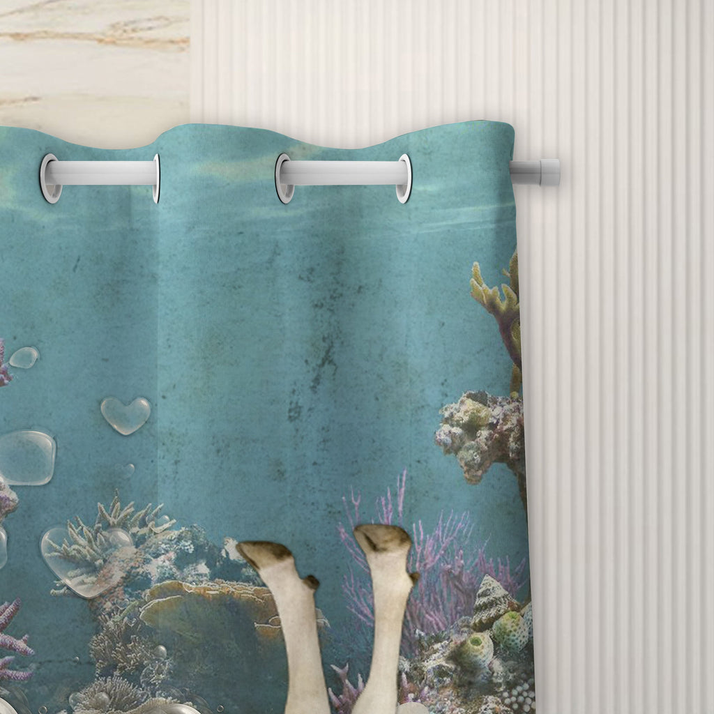 Holstein Taking Shower Under The Sea 3D Shower Curtain