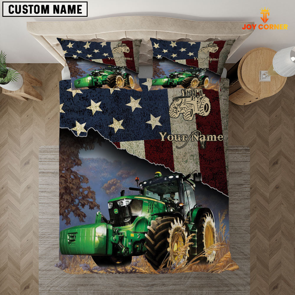 Tractor America Customized Name 3D Bedding Set