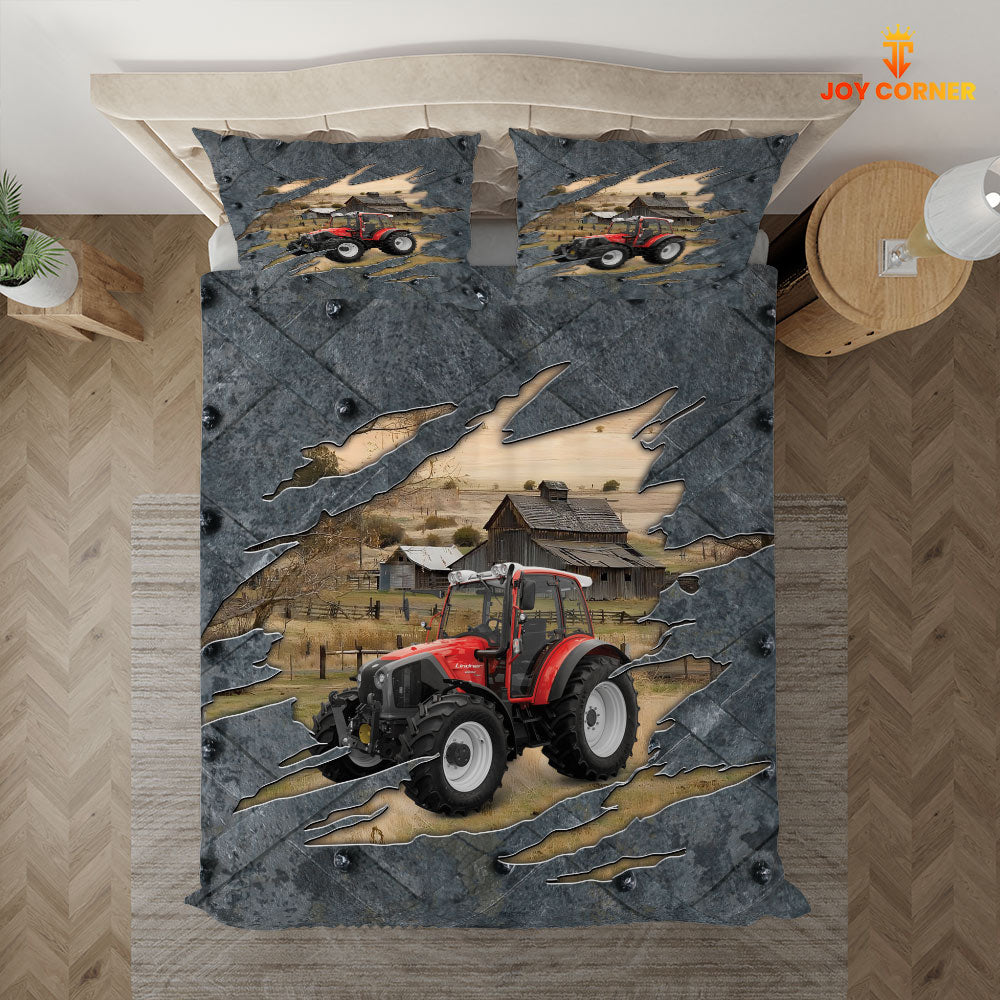Red Tractor On The Farm Customized Name Bedding Set