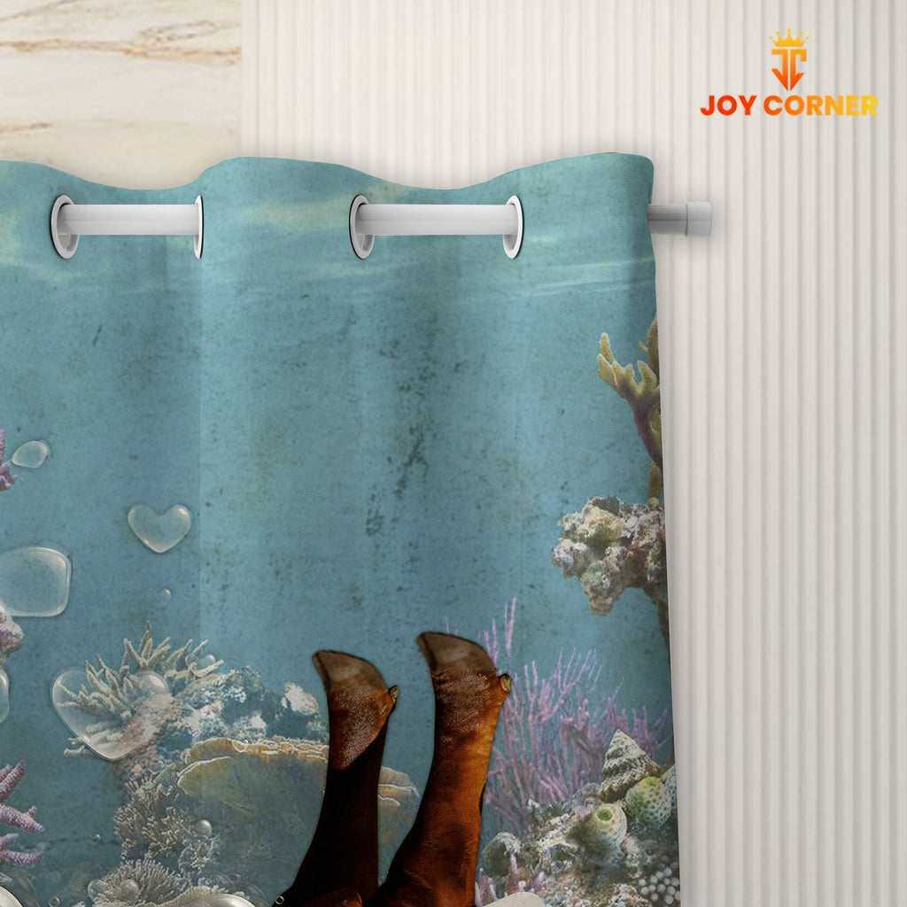 Beefmaster Taking Shower Under The Sea 3D Shower Curtain