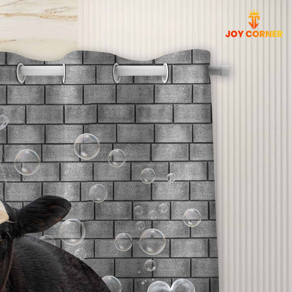 Black Hereford Brick Wall 3D Shower Curtain