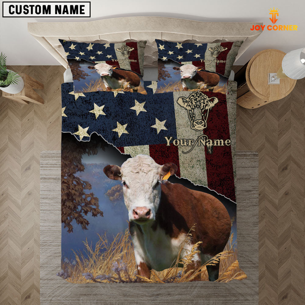 Hereford America Customized Name 3D Bedding Set