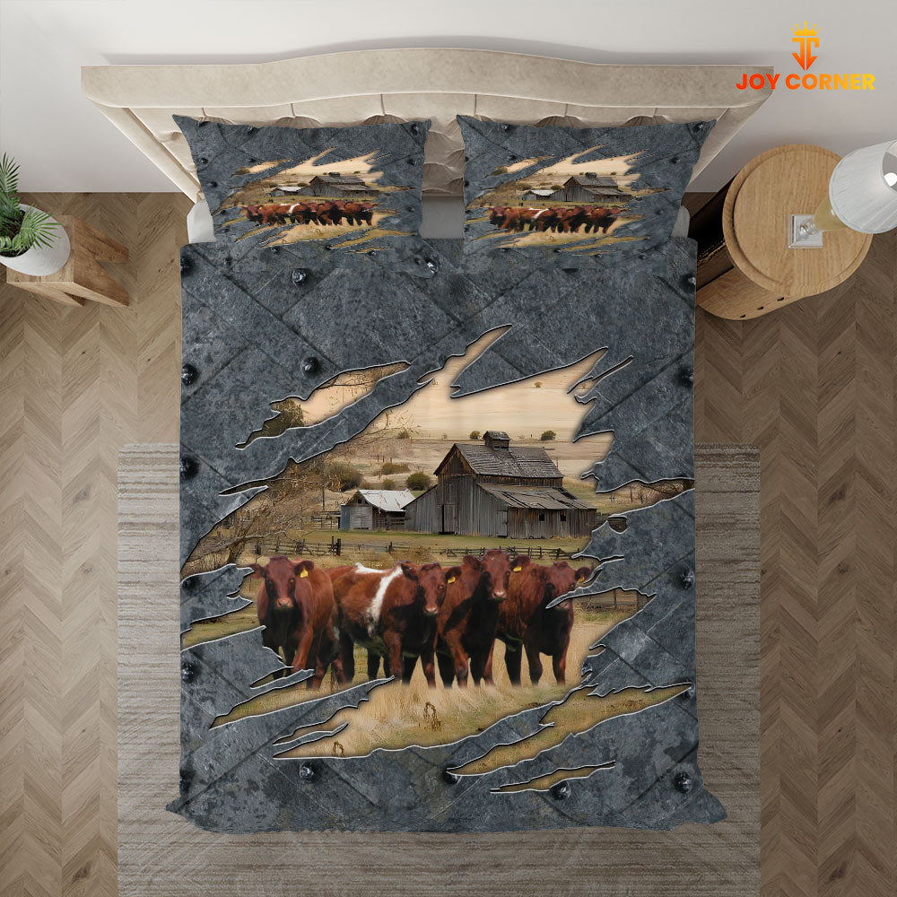 Shorthorn On The Farm Customized Name Bedding Set