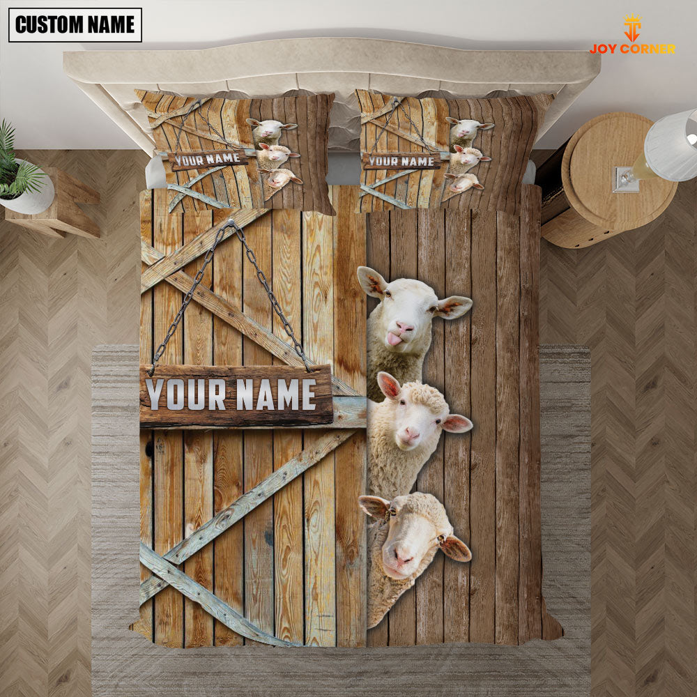 Happy Farm Sheep Wooden Door Bedding Set