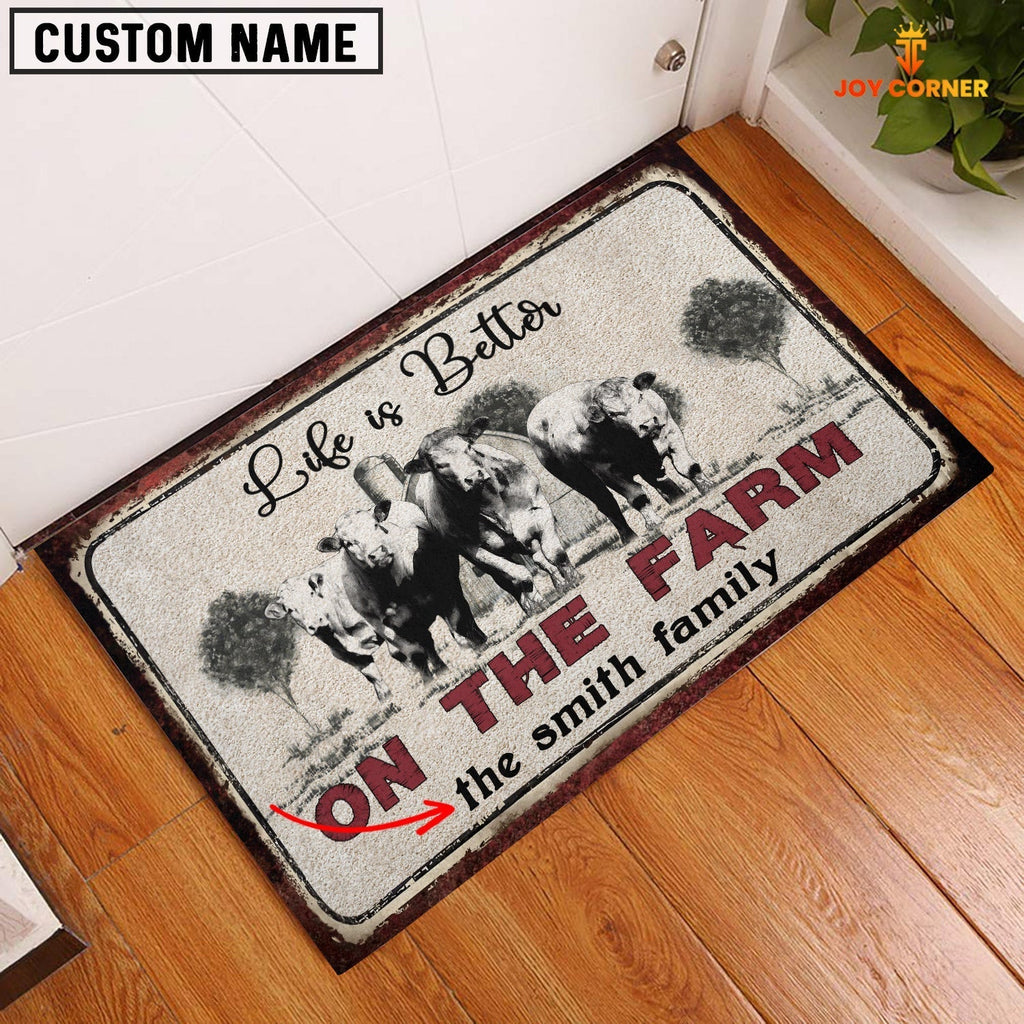 Charolais Life is Better Custom Name Doormat