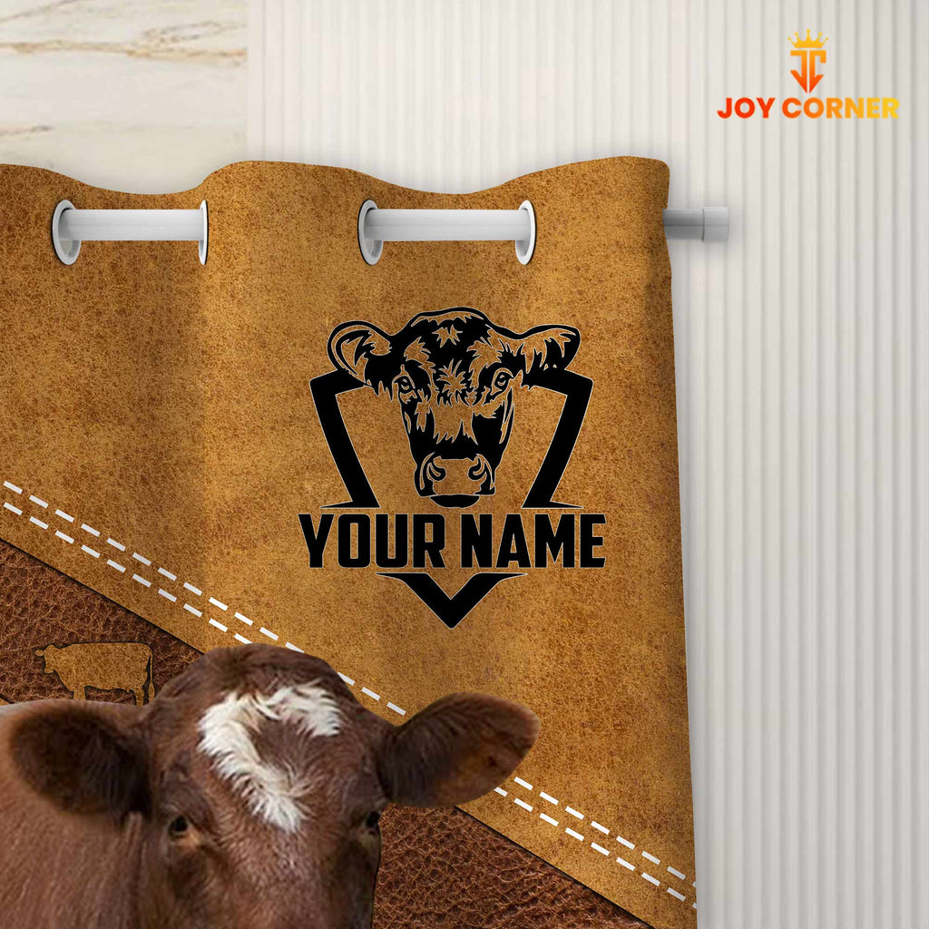 Custom Name Shorthorn Pattern Shower Curtain