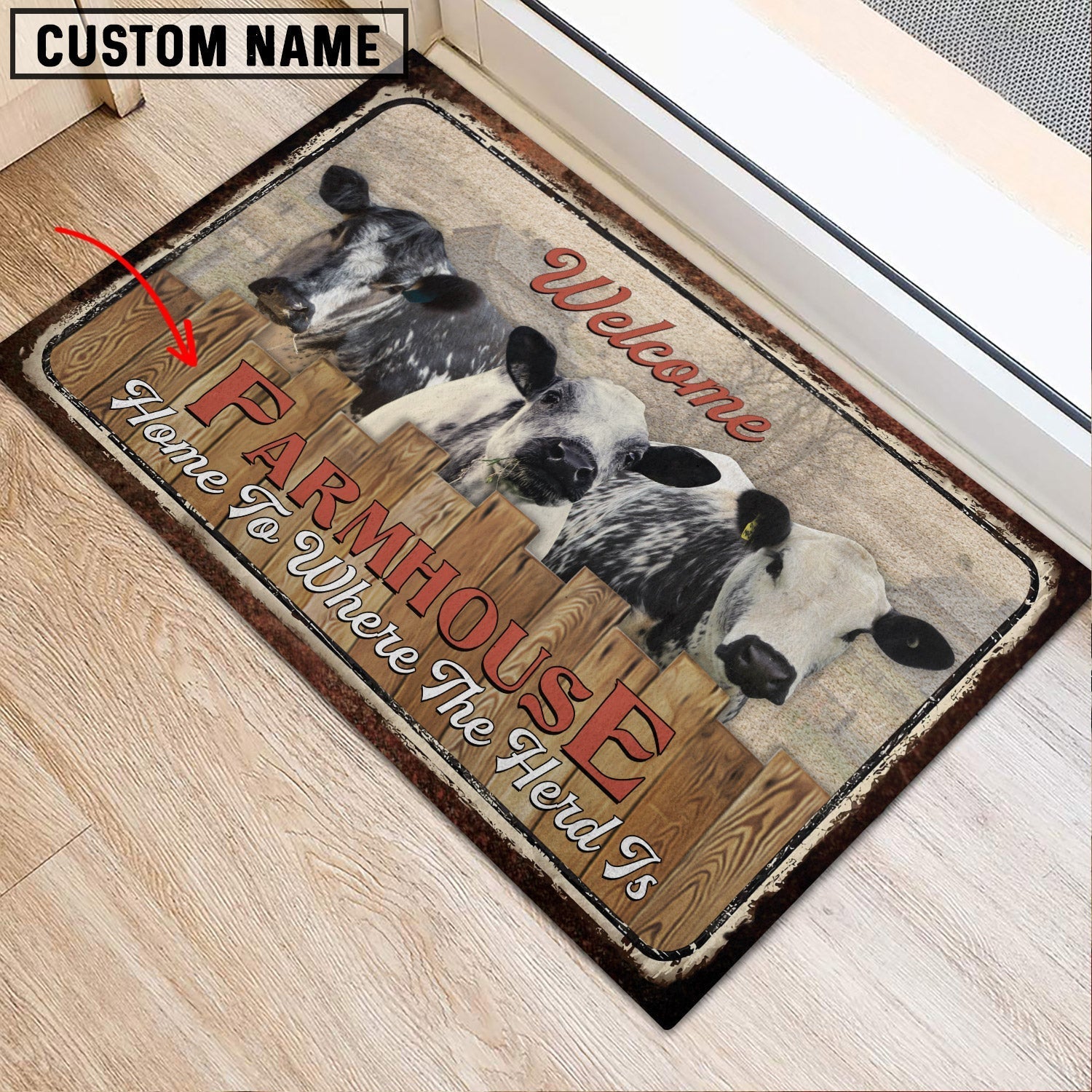 Speckle Park Personalized - Welcome  Doormat