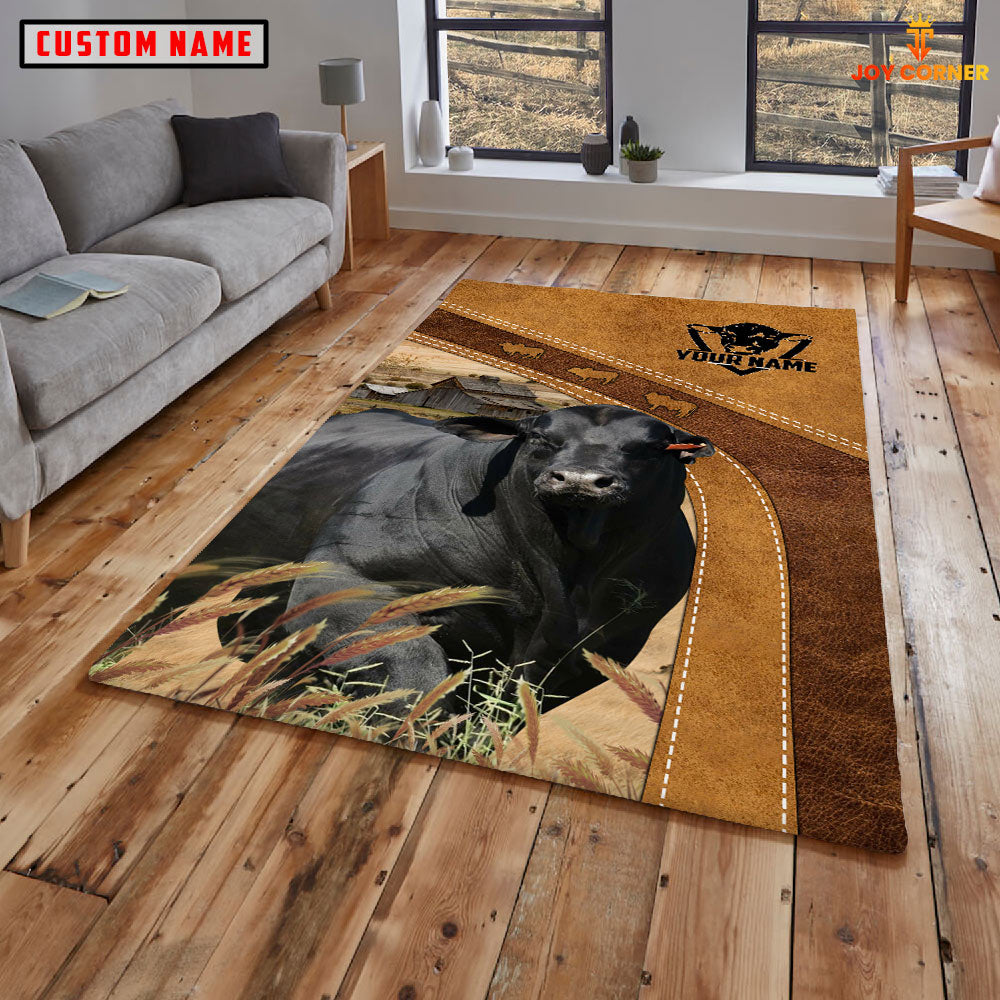 Shorthorn Farming Brown Personalized Name 3D Rug