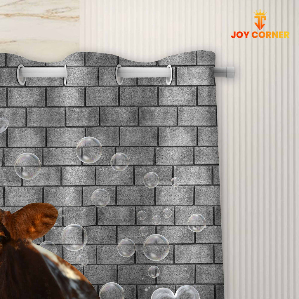 Shorthorn Brick Wall 3D Shower Curtain