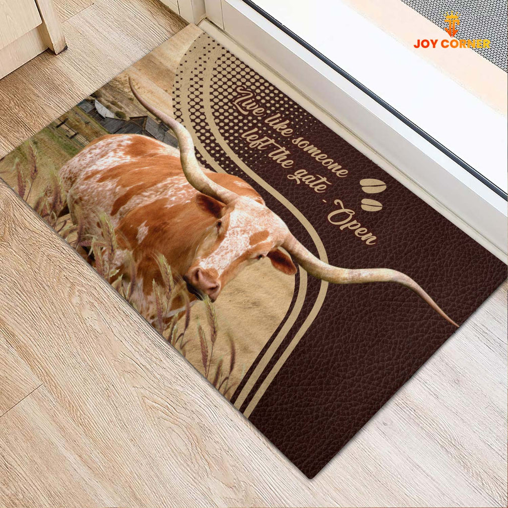 Texas Longhorn Live Like Someone Left The Gate Open Doormat