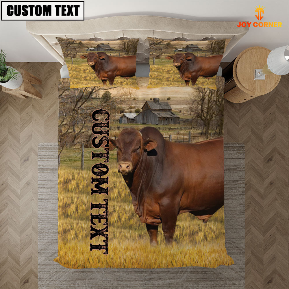 Personalized Name Beefmaster Cattle On The Farm 3D Bedding Set