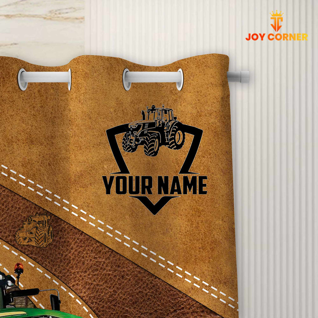 Custom Name Tractor Pattern Shower Curtain