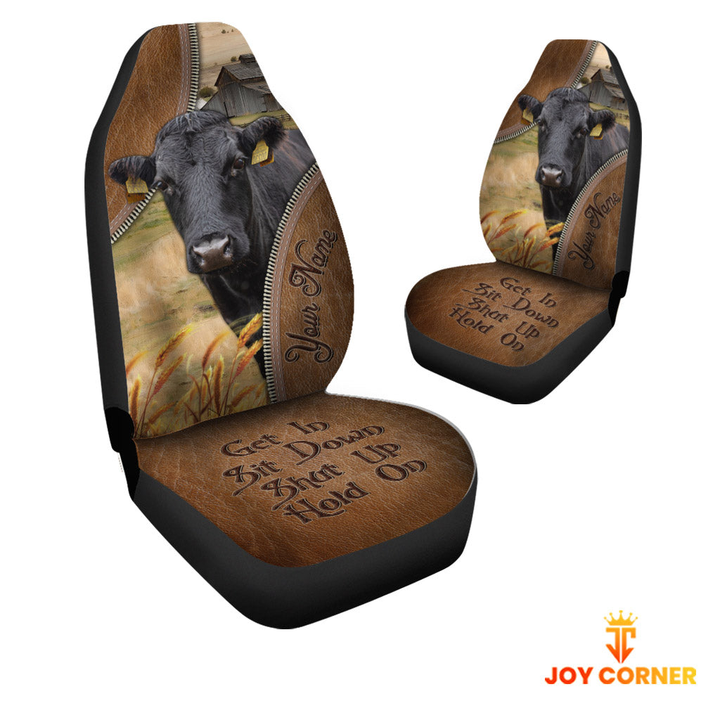 Dexter Customized Name Leather Pattern Car Seat Covers (2Pcs)