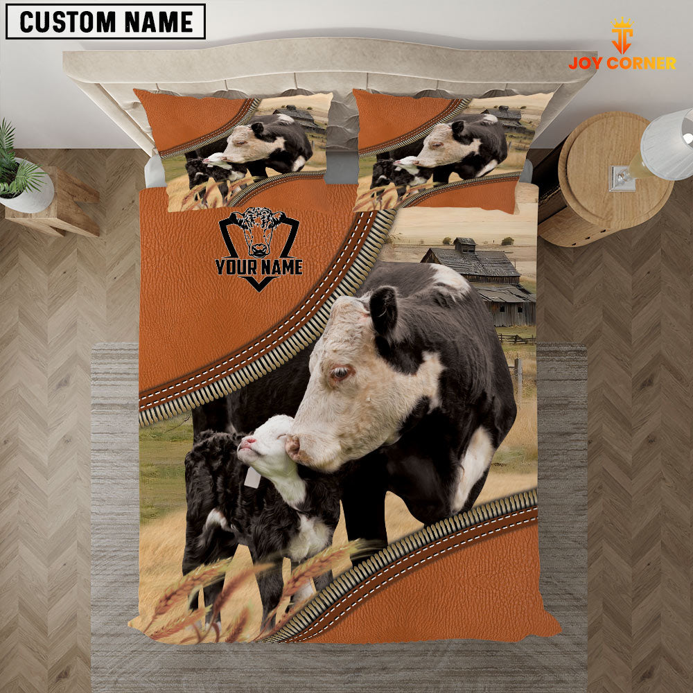 Black Hereford On The Farm Customized Name 3D Bedding Set