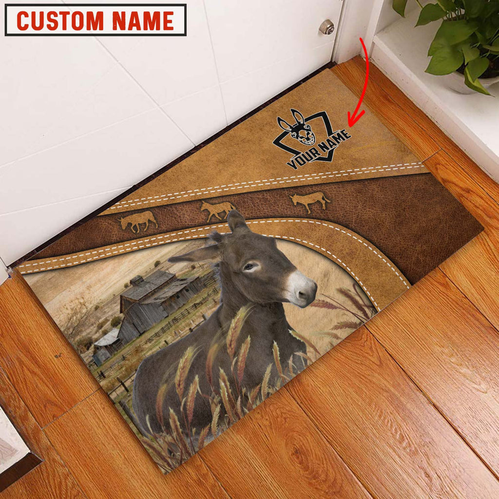 Donkey Personalized - Welcome Brown Doormat
