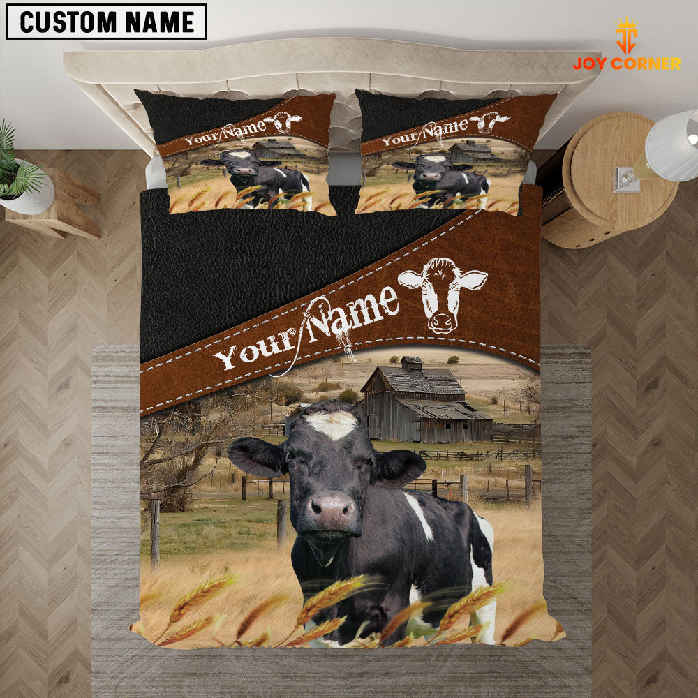 Holstein On The Field Customized Name 3D Bedding Set