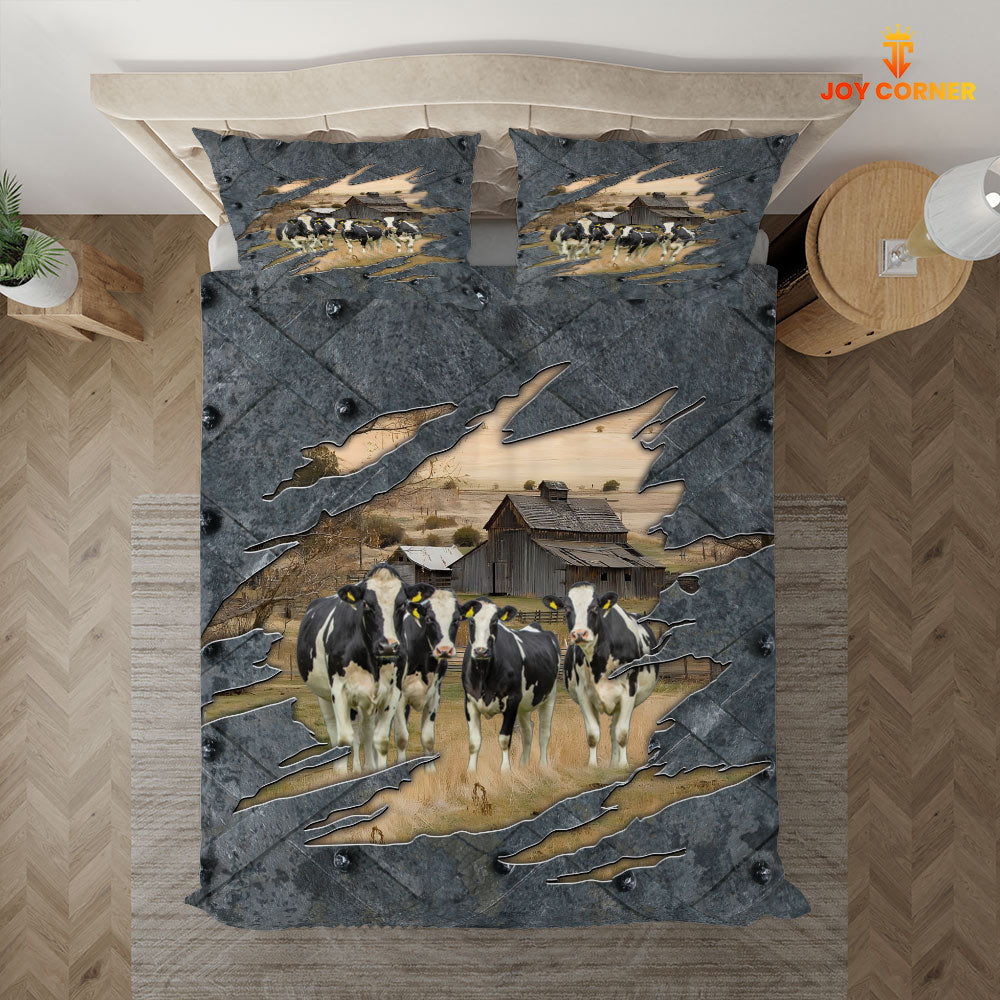 Holstein On The Farm Customized Name Bedding Set