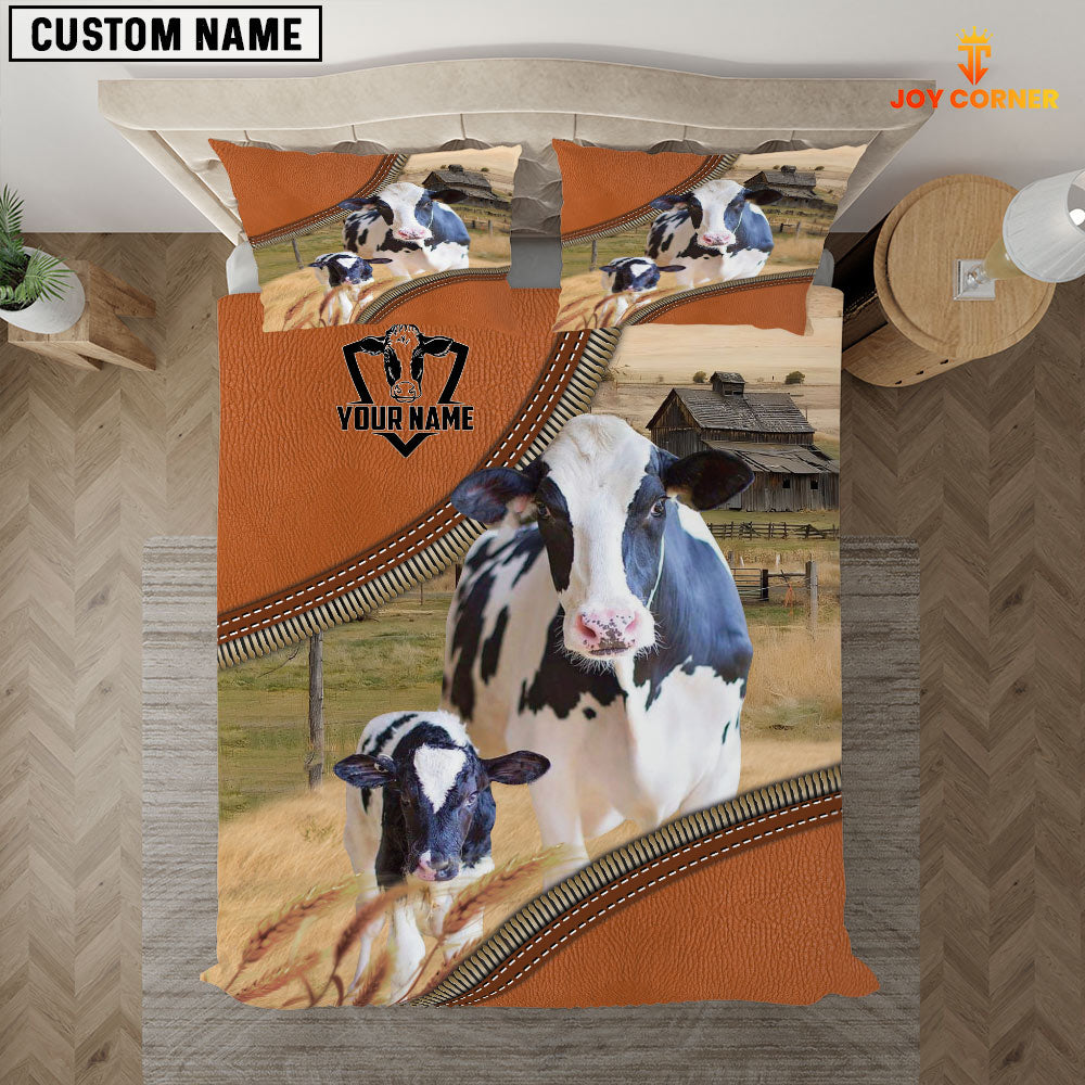 Holstein On The Farm Customized Name 3D Bedding Set