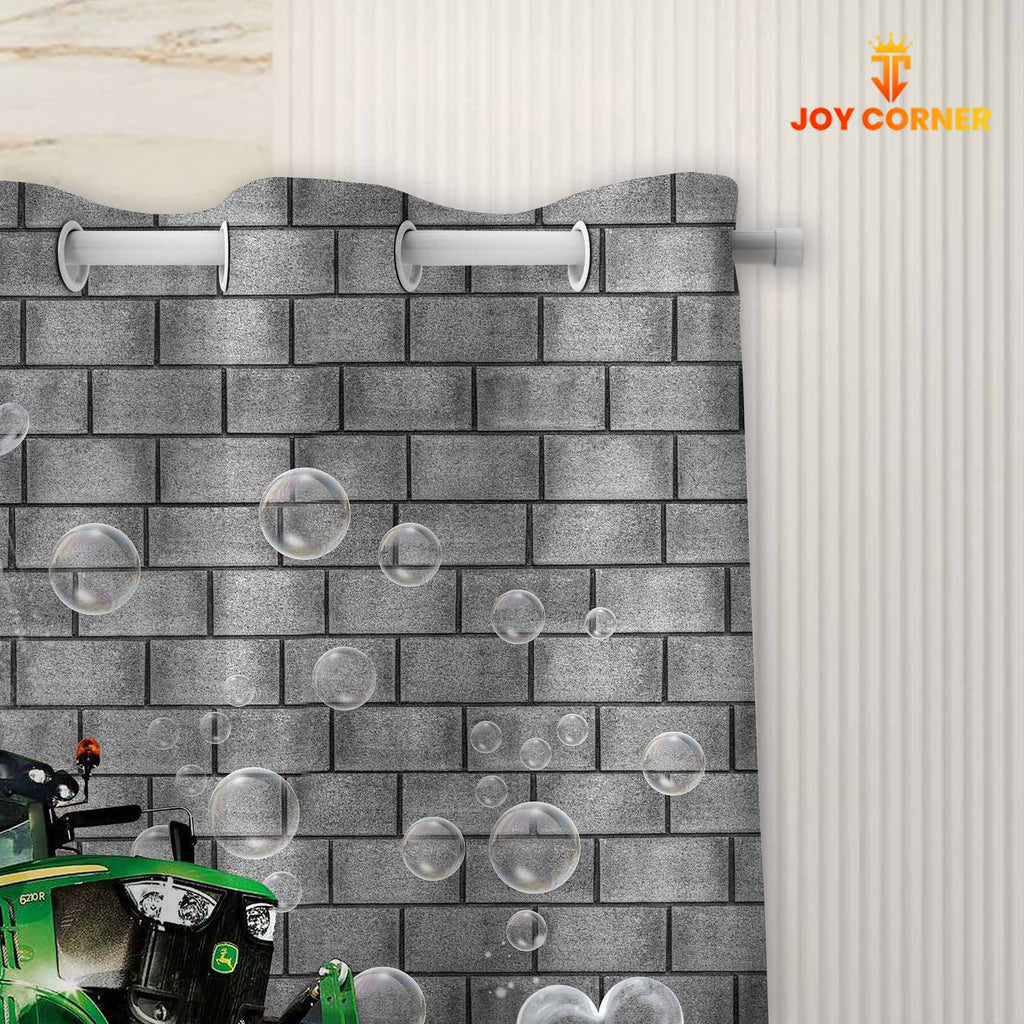 Tractor Brick Wall 3D Shower Curtain