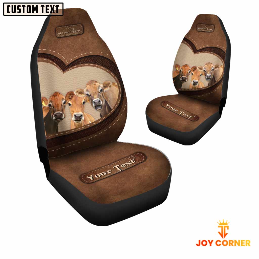Jersey Pattern Customized Name Heart Car Seat Cover Set