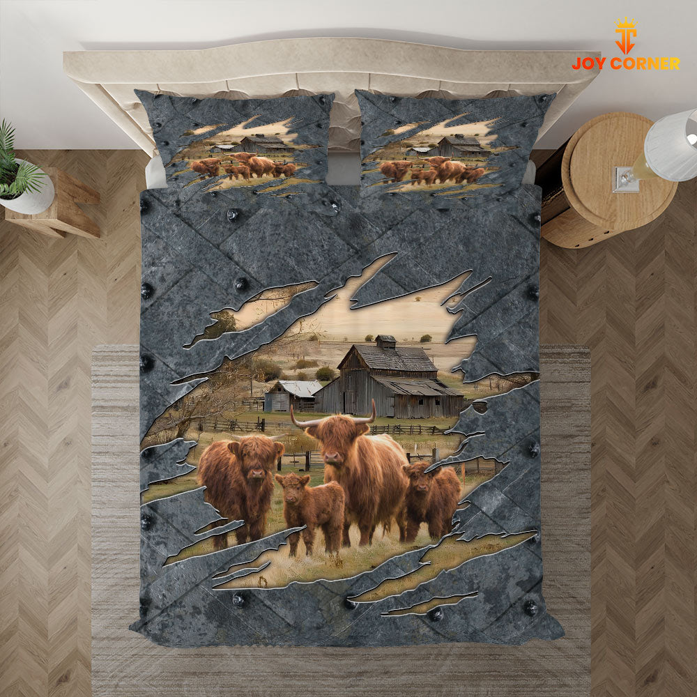 Highland On The Farm Customized Name Bedding Set