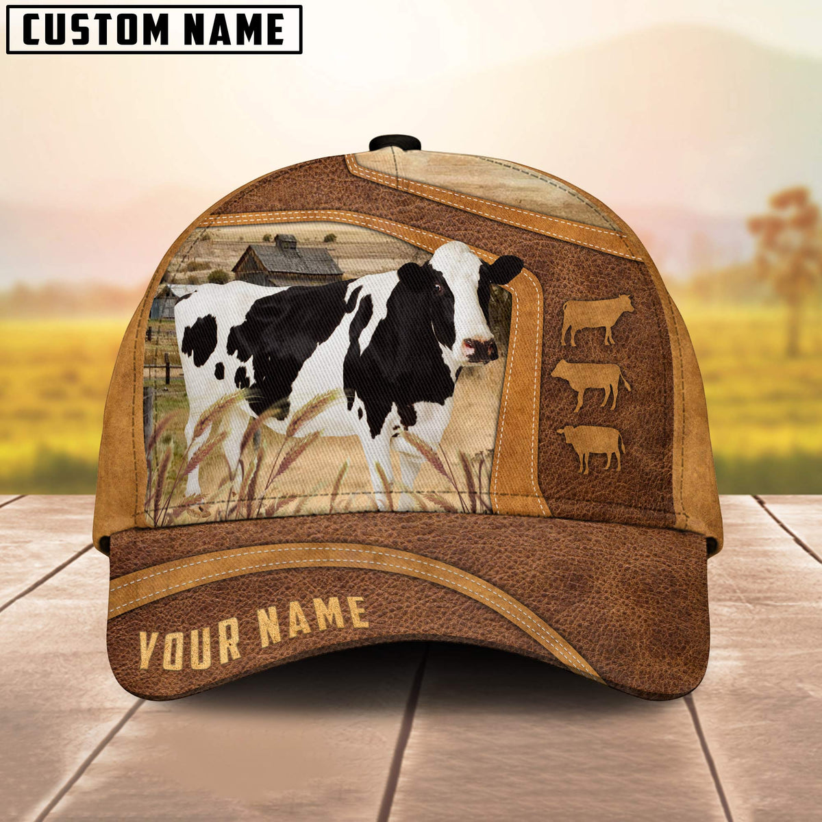 Holstein On The Farm Custom Name Cap