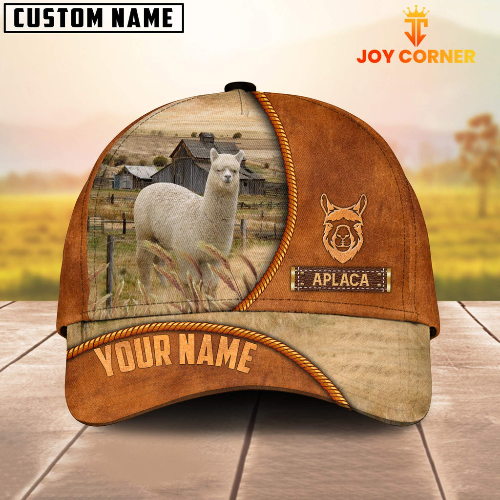 Custom Name Aplaca Leather Pattern Cap