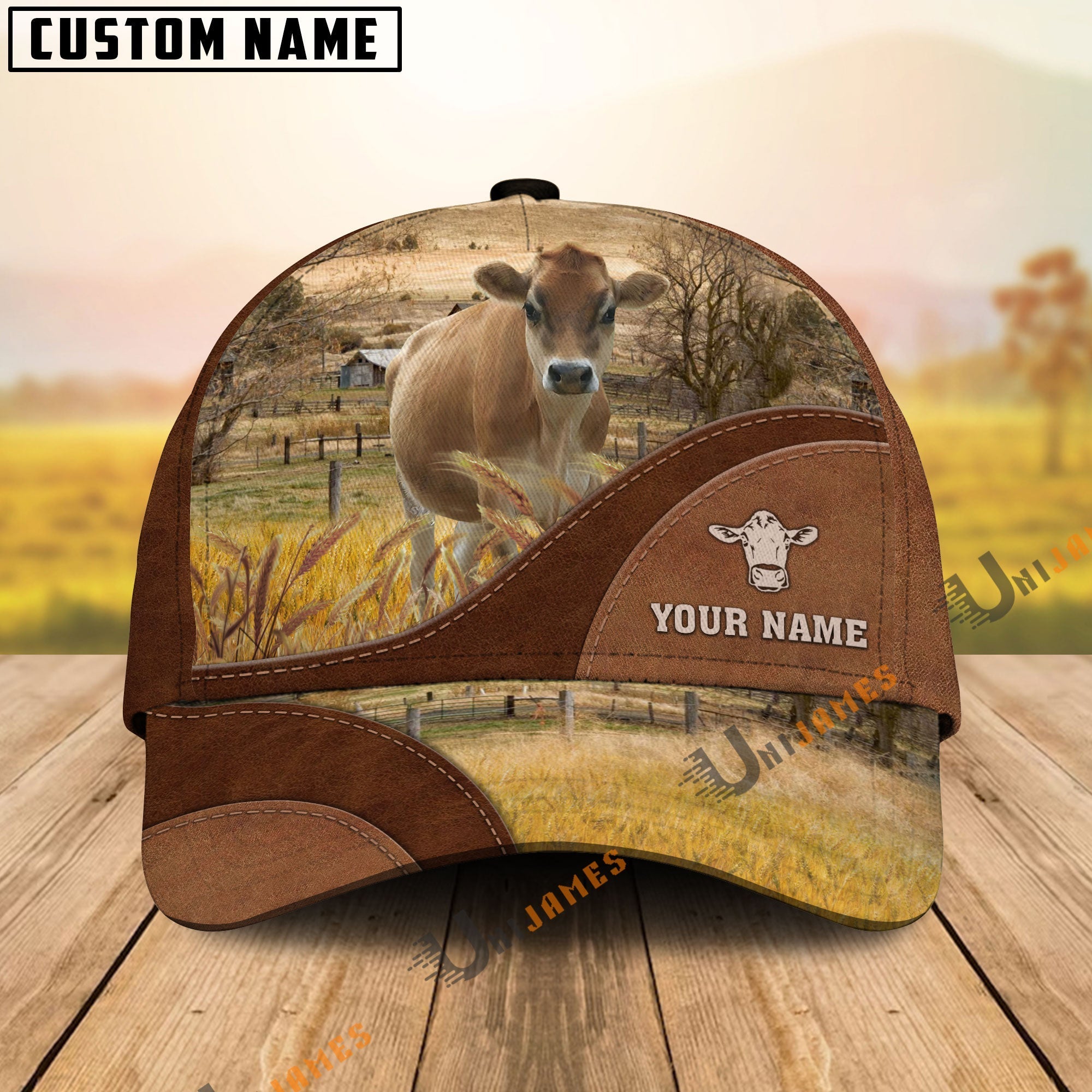 Jersey Farm Living Pattern Customized Name Cap