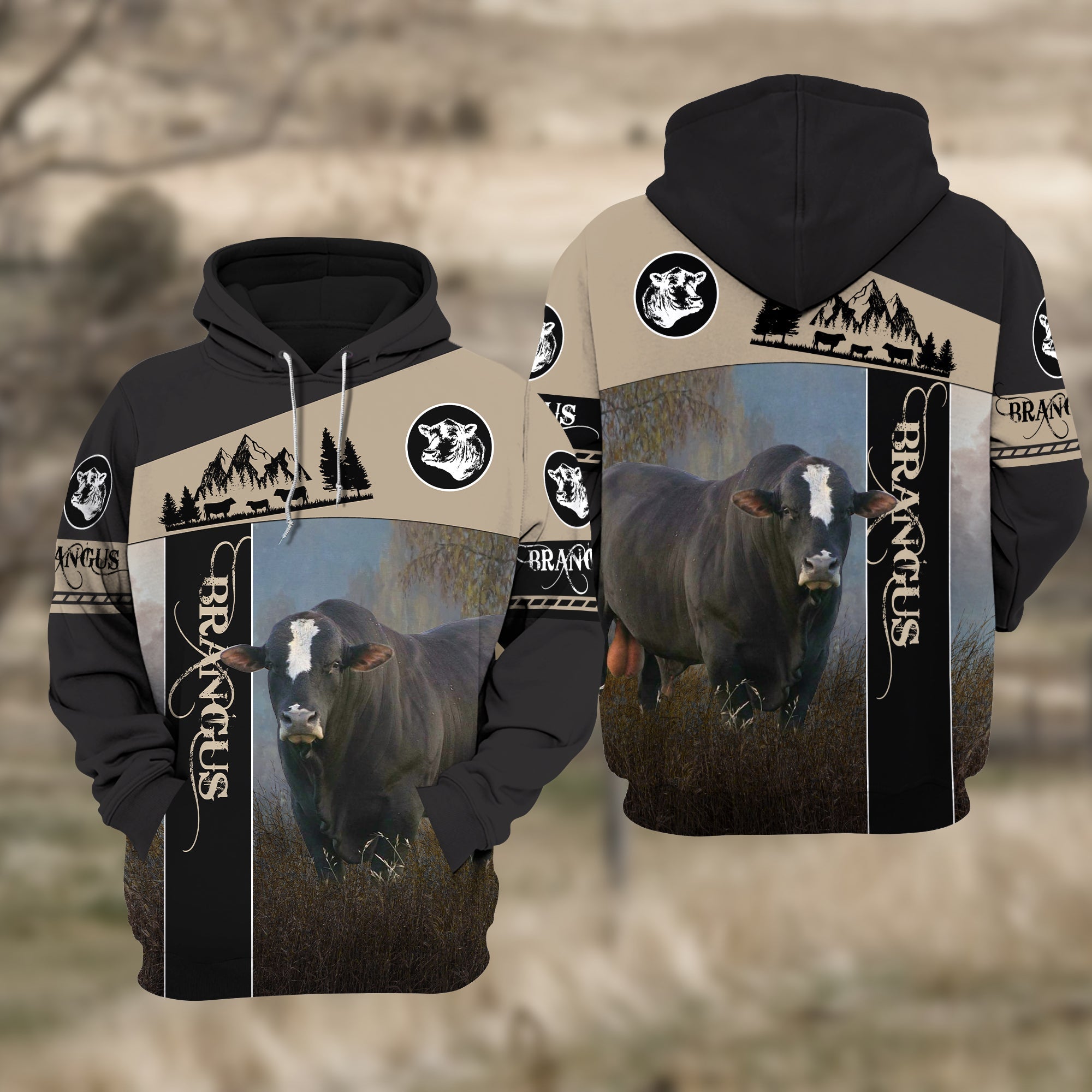 Brangus White Black Personalized 3D Hoodie