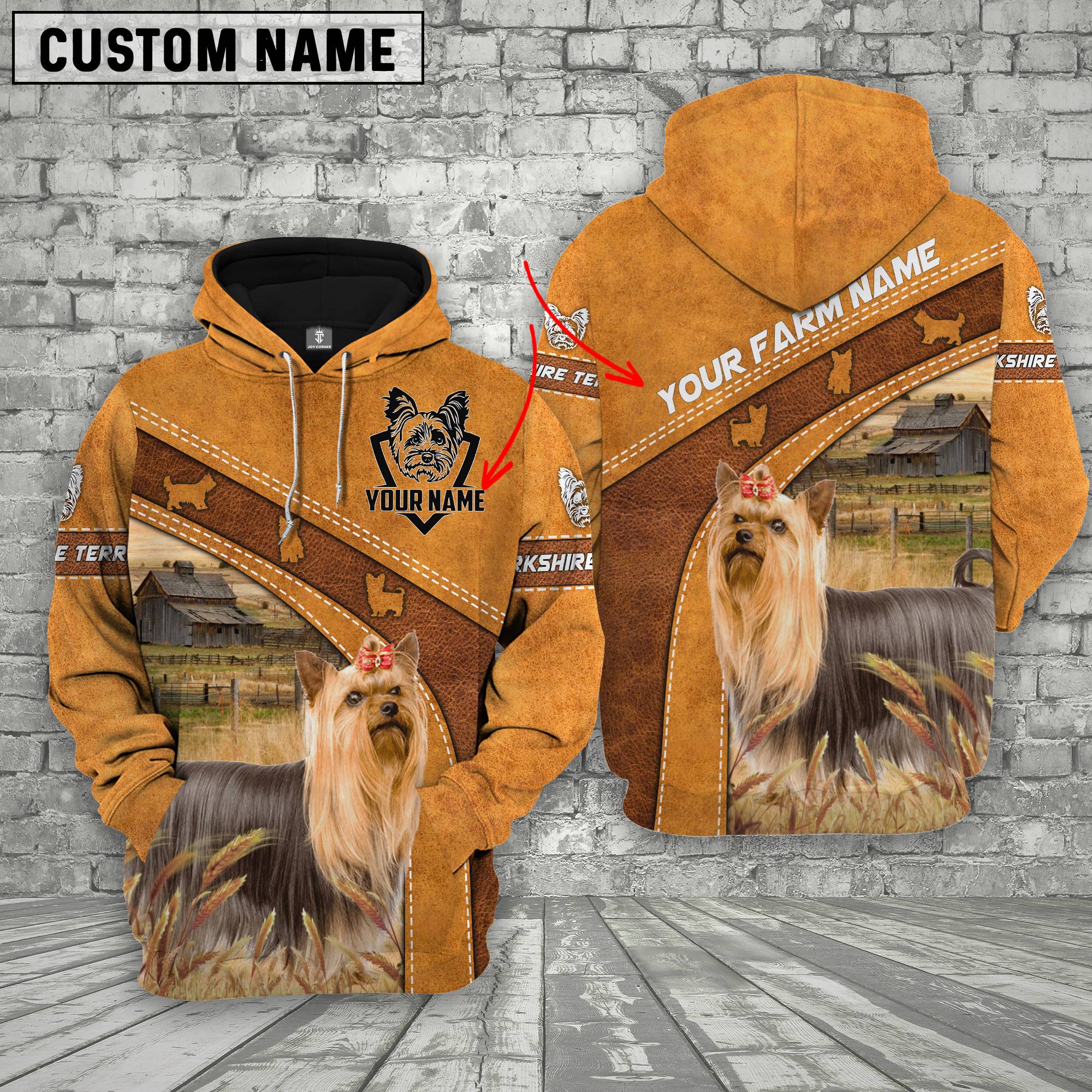 Yorkshire Terrier Races Custom Name Printed 3D Hoodie