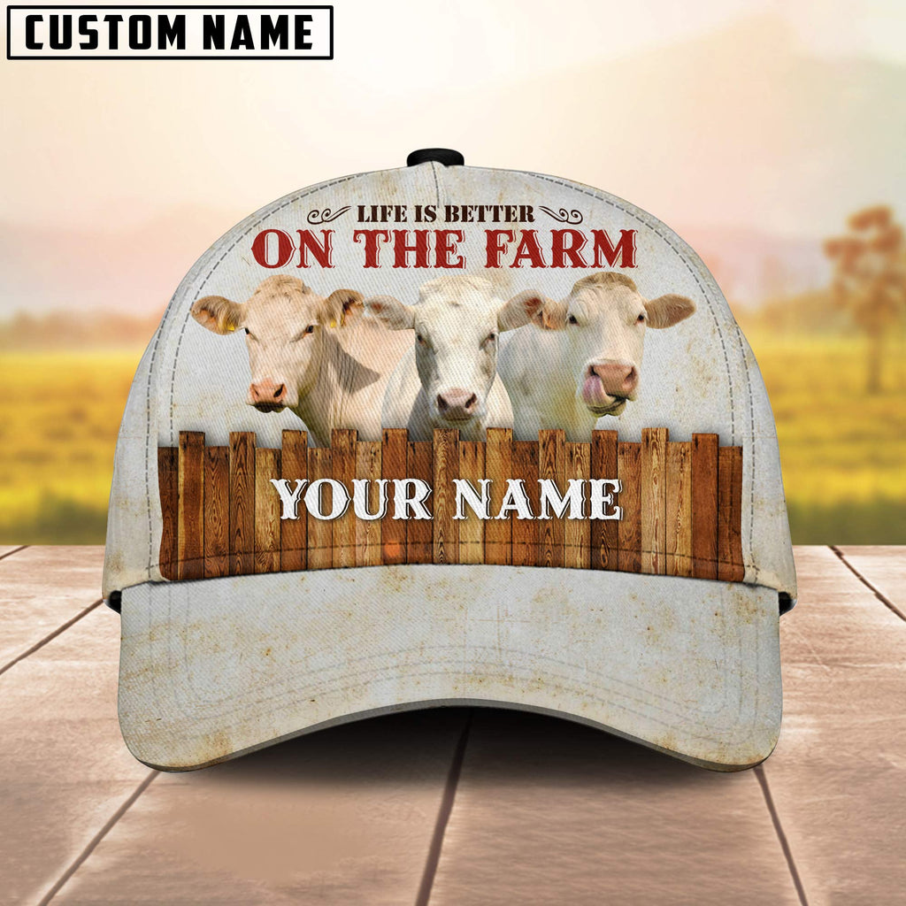 Charolais Better On The Farm Customized Name Cap