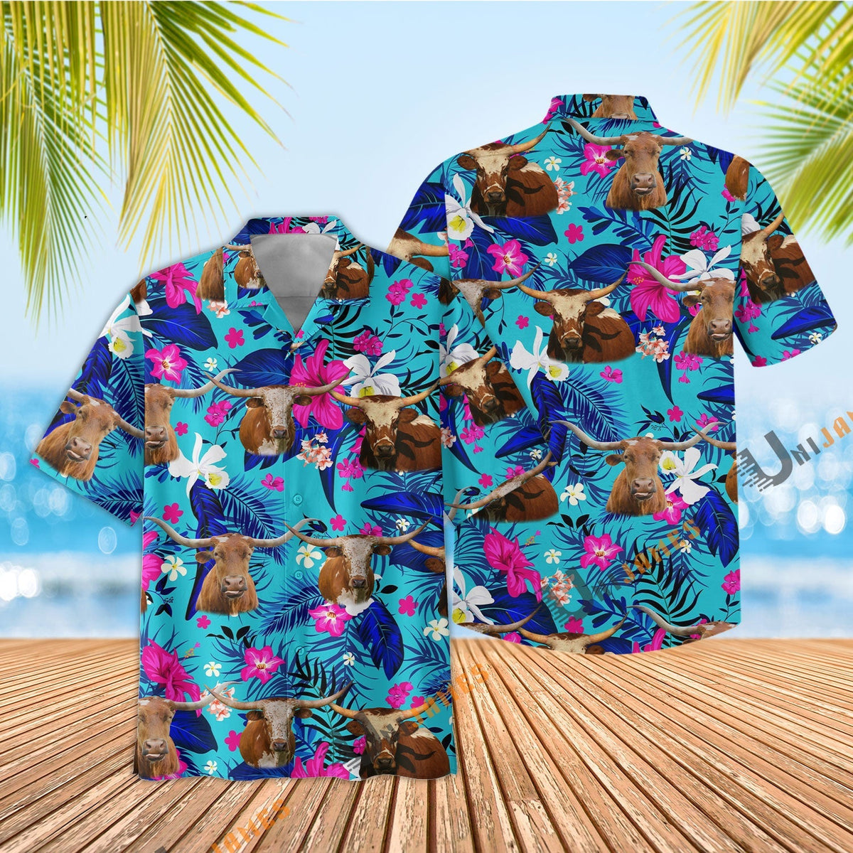 Texas Longhorn Cool Flower Color Hawaiian Shirt