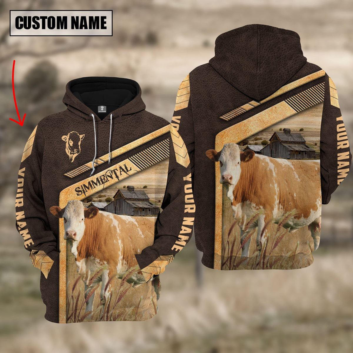 Simmental On The Meadow Custom Name Hoodie