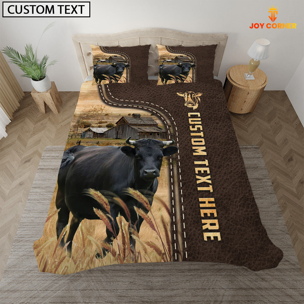 Dexter Custom Text Leather Pattern Bedding Set