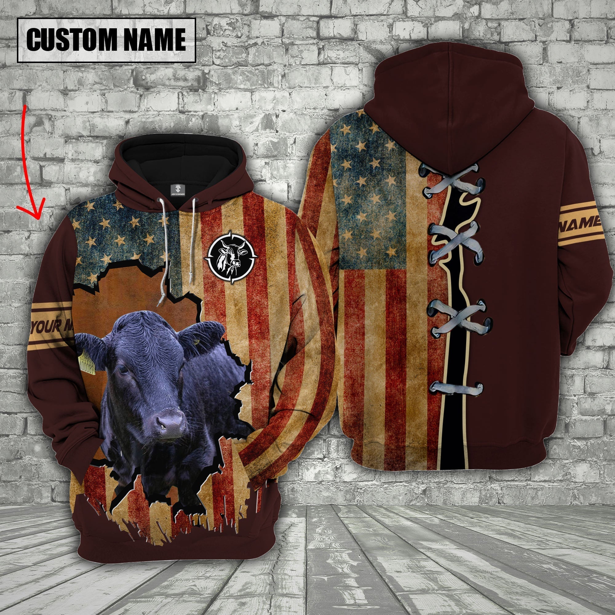 Dexter US Flag Retro Personalized 3D Hoodie