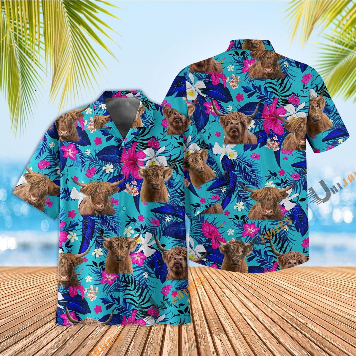 Highland Cool Flower Color Hawaiian Shirt